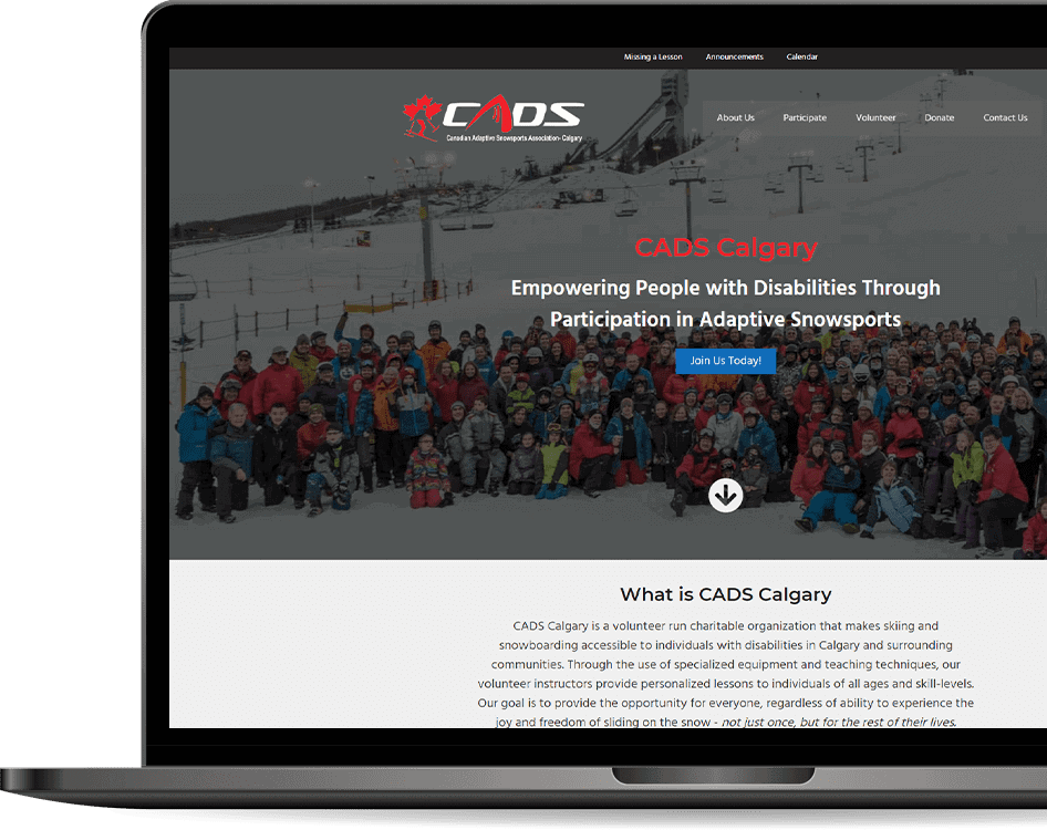 CADS Calgary Website Example by Peak Ed Designs