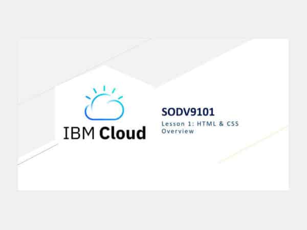 BVC SODV9101 - IBM Cloud Essentials & Developer | Peak Ed Design Instructional Design Portfolio