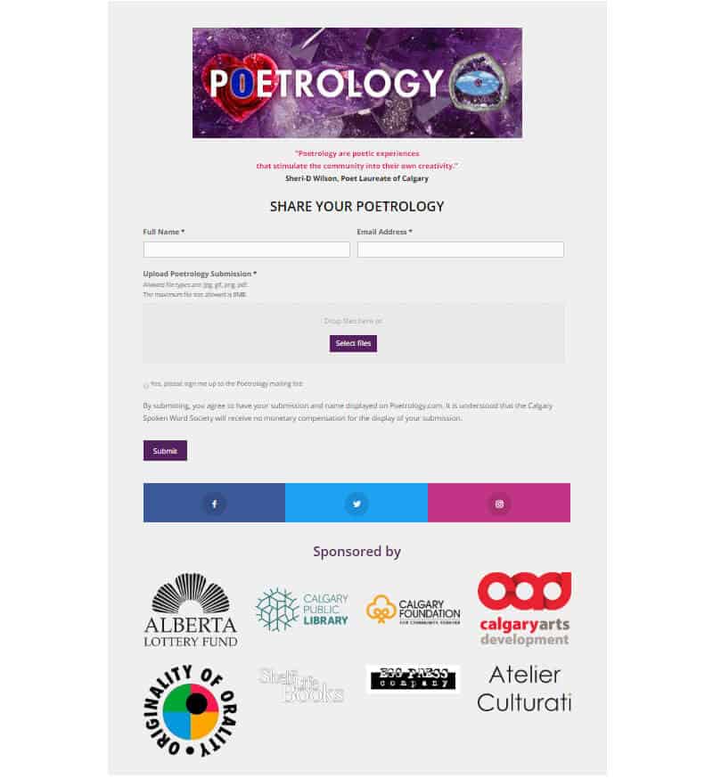 Poetrology - Portfolio image of their Home page