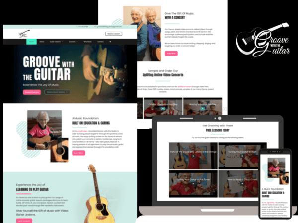 Peak Ed Designs Portfolio Image of the new Groove with the Guitar website