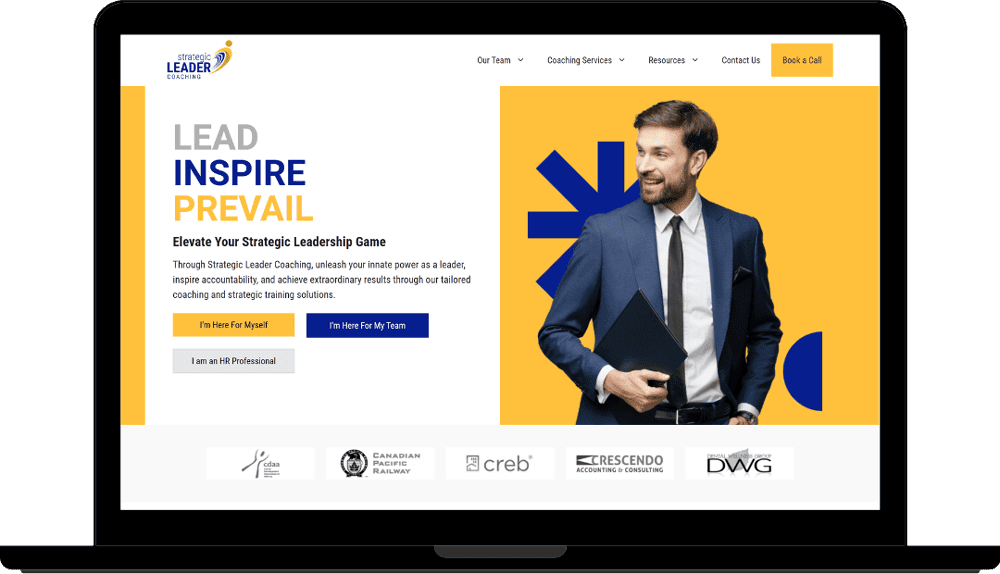 Strategic Leader Coaching website example by Peak Ed Designs